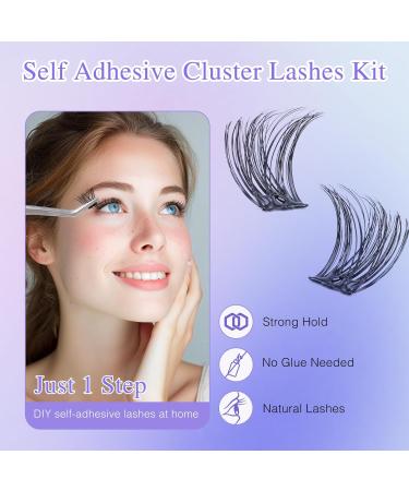 Self Adhesive Eyelashes - Pre-Glued D Curl 10-14mm Volume Lashes | Individual Lash Extension Kit with Tweezers - Shop Now - Buy Online on GoSupps.com