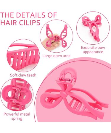 3 Pcs Hair Claw Clips Strong Hold Hair Clips Claw Large Bow Claw Clips for Thick Thin Hair Cute Hair Clips Styling Accessories for Women Girls (B) - Buy Online on GoSupps.com