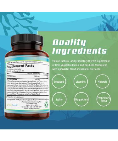 Seatrition Immune Thyroid Support Pure 12 Whole Seaweed Plants Vegan Friendly (1 Month Supply) Natural Multi Vitamin Sea Minerals Wholefood Nutrition Supplement 90 Veg Capsules 90 Count (Pack of 1) - Buy Online on GoSupps.com