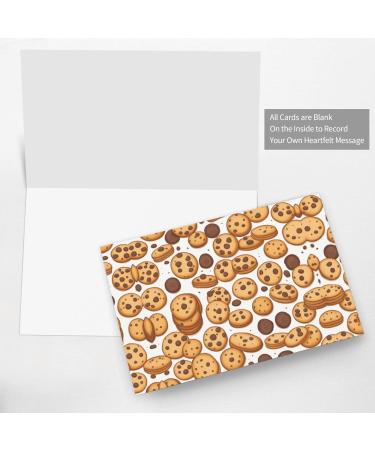 YYHWHJDE Gray Cookies Food Chocolate Chip Biscuits pattern High-Grade Pearl Paper Greeting Card :: 4X6 in for Birthday Card Party Invitation Card Gray One Size - Buy Online on GoSupps.com