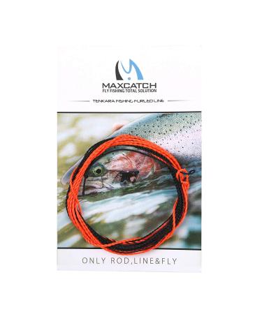 MAXIMUMCATCH Fishing Line Tenkara Line Braided Nylon Line in 11/12/13 FT 3 Colors Orange/Black 12ft