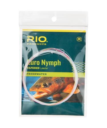 Rio Euro Nymph Leader with Tippet Ring 11Ft - 2 Pack Pink/Yellow