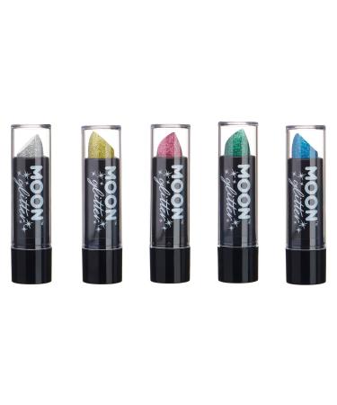 Holographic Glitter Lipstick by Moon Glitter - 5gr - Set of 5 colours - Buy Online on GoSupps.com