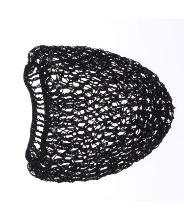 Minkissy Crochet Hair Net Sleeping Bonnet Crochet Cap Knotted Ribbon Bun Hair Net for Ballet Dance Skating Bank Office (Black)