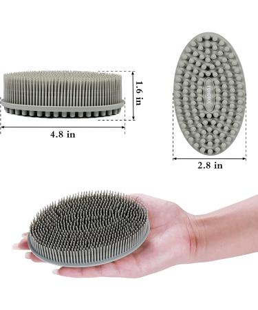 Silicone Body Scrubber Set of 3 - Soft Exfoliating Bath Loofah for Sensitive Skin (BlackGrayBlue) - Buy Online on GoSupps.com