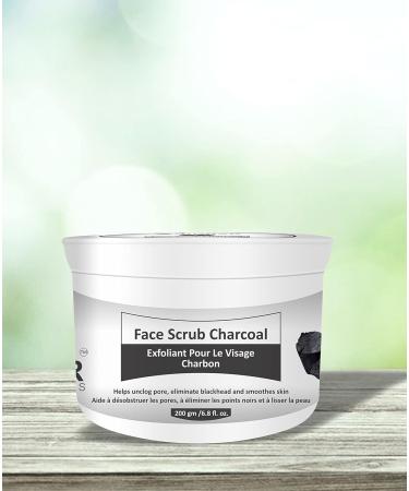 Charcoal Face & Body Exfoliating Scrub - Remove Oils Blackheads & Moisturize - 200g for Men & Women - Buy Online on GoSupps.com