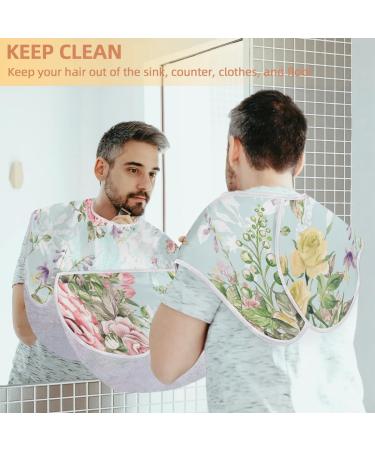 Beard Bib Apron for Men | Non-Stick Waterproof Hair Catcher - Floral Rose Design for Easy Grooming & Trimming - Buy Online on GoSupps.com