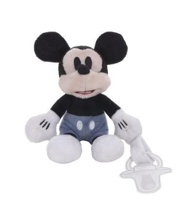 Disney Mickey Mouse Plush Pacifier Holder White Blue and Black Blue Black White