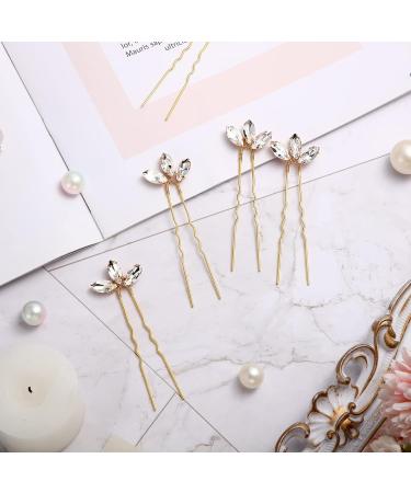 10-Piece Gold Crystal Wedding Hair Pins for Bride & Bridesmaids - Buy Online on GoSupps.com