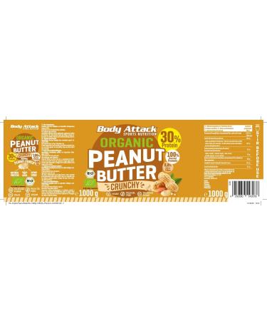 Buy Body Attack Organic Peanut Butter Crunchy 6kg - No Added Sugar - High Protein & Vegan-Friendly - Buy Online on GoSupps.com