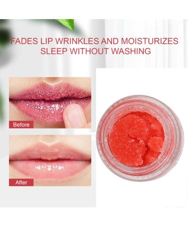 Lip Scrub Strawberry Exfoliator for Dry, Cracked Lips - Natural Care Cream for Brightening Dark Lips - Buy Online on GoSupps.com