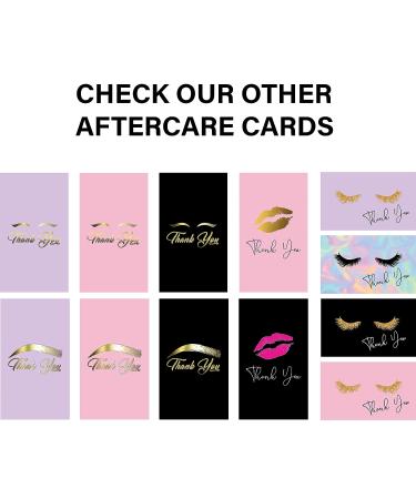 BRAWNA 100 Pack PMU Eyeliner Aftercare Thank You Cards - Black English Eyeliner - PMU Supplies & Microblading Kit - Buy Online on GoSupps.com