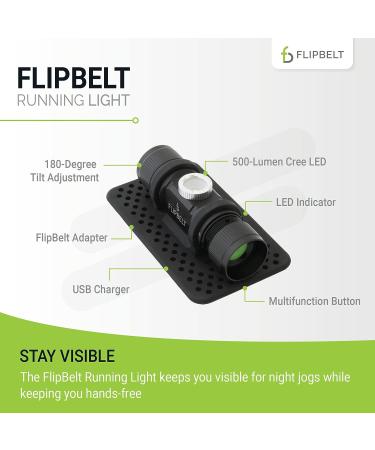 FlipBelt Night Running Light Waist Lamp | USB Rechargeable 500 Lumens | Waterproof & Adjustable Brightness | White LED Lights for Runners - USA Company - Buy Online on GoSupps.com