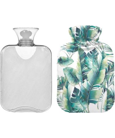 NAANLE 1L Hot Water Bottle with Banana Leaves Cover Pain Relief & Heat Therapy for Cramps Hands & Feet - Buy Online on GoSupps.com