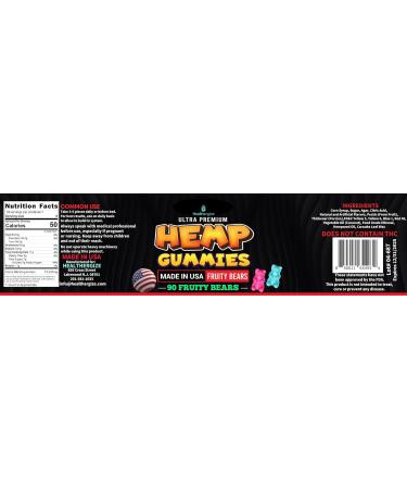 Hemp Gummies for Sleep and Relaxation-Calm Discomfort Fresh Fruity Flavors Relief-Extra Strength Peace and Rest Hemp Oil Gummy Bear Edibles-Made in USA-90 Bears - Buy Online on GoSupps.com