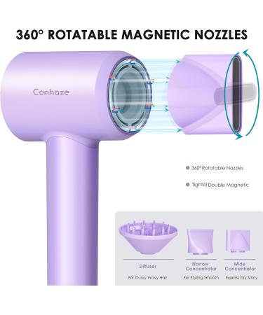 Professional Ionic Diffuser Hair Dryer | High-Speed 110 000 RPM Blow Dryer for Curly Hair | Lightweight Low Noise Travel Hairdryer - Upgrade Your Home Salon Experience - Buy Online on GoSupps.com
