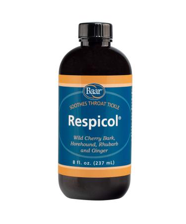 Baar Respicol Herbal Syrup 8 Ounces. Soothes Sore Throat Calms Coughing Eases Respiratory Distress. A must for Cold Allergy and Flu Seasons. for Respiratory and Bronchial Wellness.