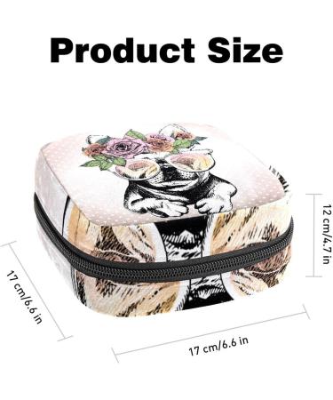 French Bulldog Sanitary Napkin Storage Bag - Portable Period Pouch for Women and Teens - Multi-Colored - 1pc - Buy Online on GoSupps.com