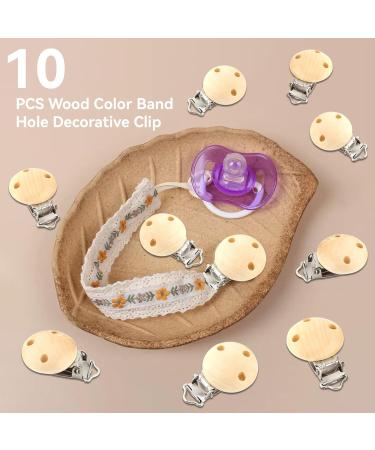 Buy Agate Round Wooden Pacifier Clips - 10pcs/Lot | Stylish & Safe Baby Accessories - Buy Online on GoSupps.com