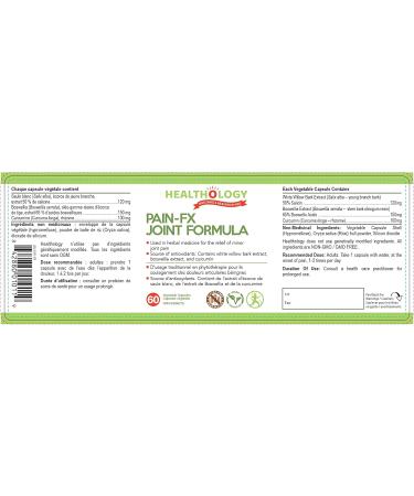 Healthology PAIN-FX | Joint Pain Relief Supplement | Anti-Inflammatory Joint Support | Contains Curcumin & Boswellia | Natural Source of Antioxidants | 60 Veggie Capsules | Vegan Friendly | NON-GMO - Buy Online on GoSupps.com