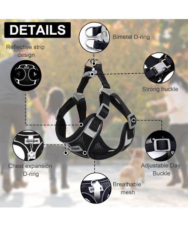 Rafiyu Anti-Zug Dog Harness for Small & Medium Dogs Breathable Lightweight Safety Harness for Puppies & Dogs - Perfect Fit for Comfort - Buy Online on GoSupps.com