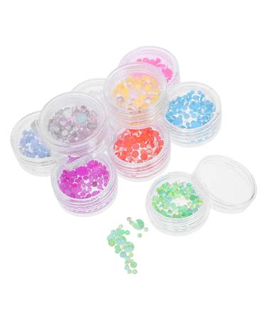 Mikinona 9 Boxes Nail Decoration Jewelry Making Beads Jewlery Making Jewlry Making Jewerly Making Glass Jewels for Nails Beads for Makeup Candy Crystal Beads Decorate Gem Decorations