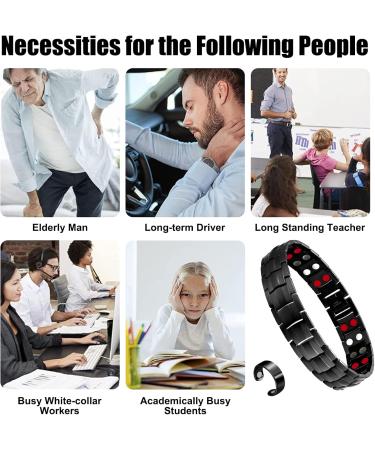 Magnetic Titanium Power Bracelet for Men - Adjustable Steel Arm Band with Counter | Lose Weight & Enhance Health - Buy Online on GoSupps.com