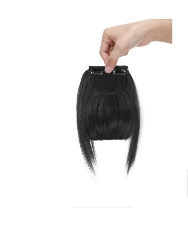 Fashion Clip In Bangs Hair Extensions Front Full Neat Bangs Fringe 2 Clips One Piece Thick Straight Hairpiece Accessories Hairpiece For Women Natural Black