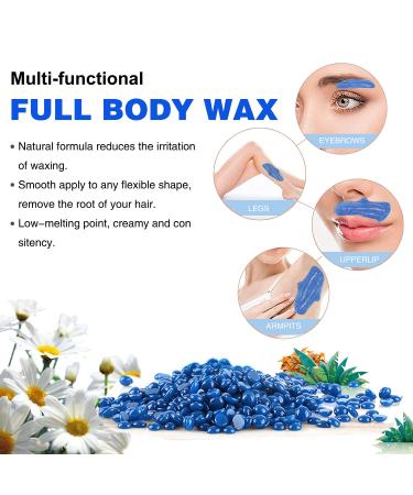 Painless Chamomile Wax Beads for Hair Removal - 1.1LB/500g for Sensitive Skin - Ideal for Bikini, Brazilian, Face, Armpit - Includes 20 Sticks - At-Home Waxing Solution for Women and Men - Buy Online on GoSupps.com