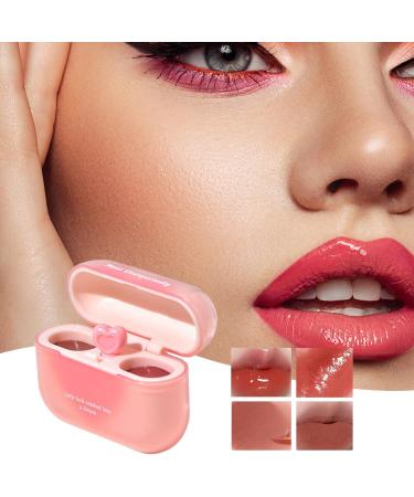 Honhoha Shiny Lip Gloss Colorful Lip Gloss | Double Matte Lip Clay | Glitter Lip Glaze Earphone Case Lip Gloss Tint with Applicator in - Buy Online on GoSupps.com