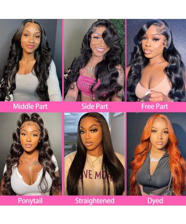 24 Inch Body Wave HD Lace Front Wig | 180 Density Pre Plucked Brazilian Human Hair | Transparent Glueless Lace Front Wig for Black Women - Buy Online on GoSupps.com