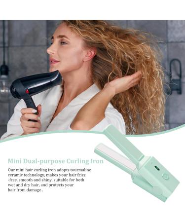 Small Curling Iron USB Plug-in Hair Straightener Curler | Multifunctional Straight and Curly Hair Wand for Girls and Teens Pochy Green - Buy Online on GoSupps.com