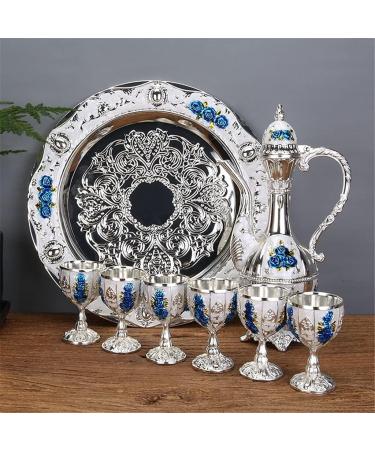 Wine Set Wine Decanter Pumpkin Style Hip Flask A Cup of Wine Home Bar Metal Drinking Bottle Wine Cup Set White Wine (Color : B) - Buy Online on GoSupps.com