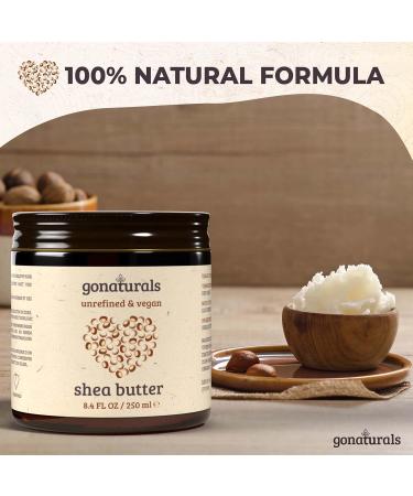 GoNaturals Pure Unrefined Shea Butter - Nourishing Organic Skin Care for Dry & Damaged Skin 250ml  - Buy Online on GoSupps.com