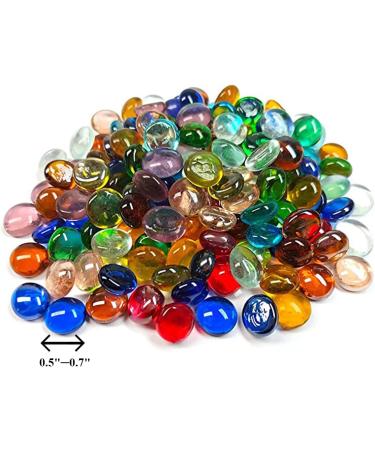 Meschett 50PCS Mini Glass Gems Mixed Colour Mancala Stones - Home Decorative Art Craft Vase Filler - 0.5-0.7 Inch Mix - Buy Online on GoSupps.com