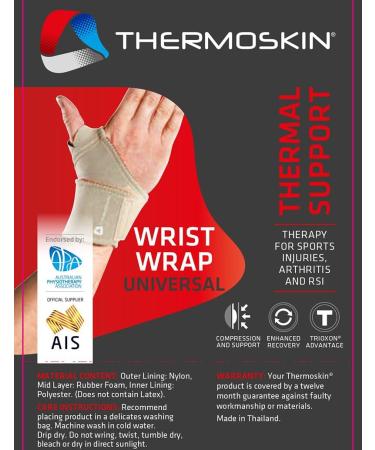 Buy Thermoskin Thermal Universal Wrist Wrap - Black Small/Medium | Best International Shipping - Buy Online on GoSupps.com