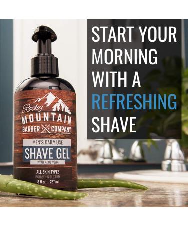 Rocky Mountain Barber Co. Men's Clear Shave Gel - 8oz | Transparent Gel for Precision Shaving and Beard Line Definition - Buy Online on GoSupps.com
