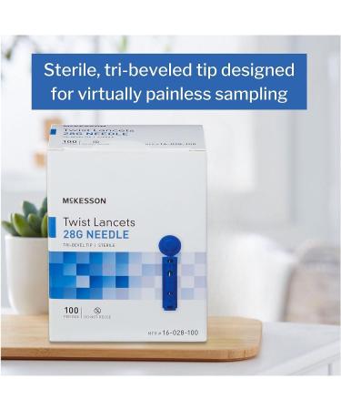 McKesson Twist Lancets 28G Sterile 1.8mm Needle - 100 Ct Pack - Buy Online on GoSupps.com