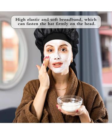 2Pcs Silk Satin Bonnet Hair Wrap Set for Sleeping - Tie Band for Women, Long Curly Hair Cap for Washing & Makeup - Perfect Silk Bonnet Sleep Cap for Curly Hair - Buy Online on GoSupps.com