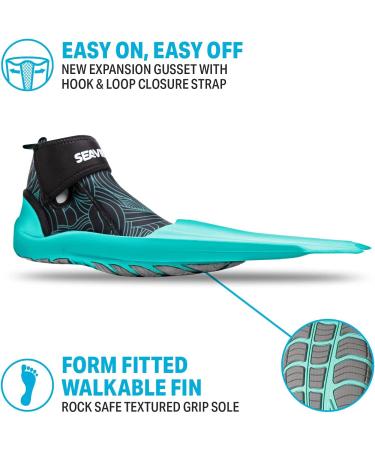 Seaview 180 Topside Snorkel Fins - Compact Swim Flippers for Women (Seafoam, Size 8) - Buy Online on GoSupps.com