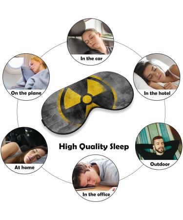 Yellow Nuclear Radioactive Symbol Reactor Sleep Mask - Adjustable Strap Eye Cover for Men and Women - Blocks Light for Travel and Nap - Buy Online on GoSupps.com