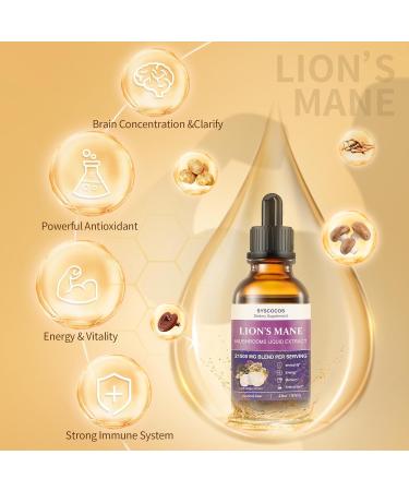 Lions Mane Mushrooms Liquid Extract Lions Mane Supplement Organic 8 Mushrooms Complex Extract Drops Up to 2 Month Supply (60ml) 60 ml (Pack of 1) - Buy Online on GoSupps.com