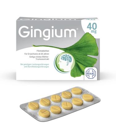 Gingium 40 mg Film-Coated Tablets - 120 pcs | Herbal Solution for Forgetfulness | Well-Tolerated & Effective - Buy Online on GoSupps.com