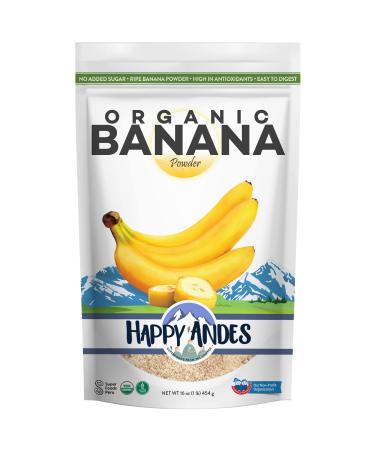 Happy Andes Organic Banana Powder 1lb -Non-GMO, Fresh Pure Raw Powdered Fruit for Cooking & Baking, sweet taste,USDA Organic, Gluten Free, Smoothies and Baked Goods
