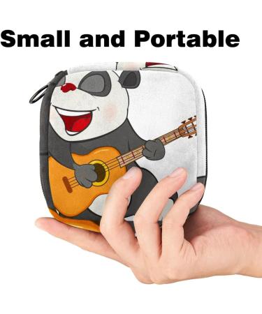 Cute Panda Guitar Storage Bag - Portable Women's Bandage & Menstrual Pad Holder | Multicolored Organizer for School & Office - Buy Online on GoSupps.com