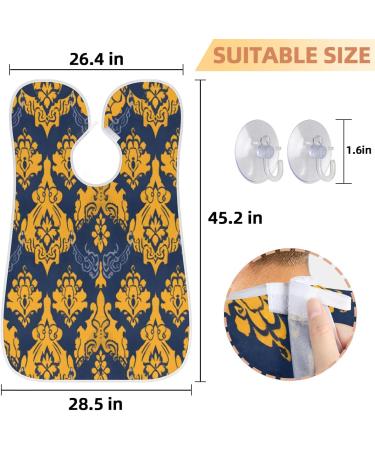Abstract Yellow Floral Beard Bib Apron | Beard Hair Catcher for Men | Perfect Father's Day & Christmas Gifts - Buy Online on GoSupps.com