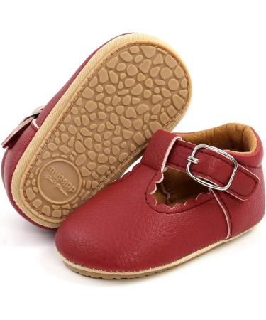 Infant First Walking Shoes: Anti-Slip Oxford Loafer Flats for Baby Girls Boys (0-6 Months) - PU Leather Sneakers in Red - Buy Online on GoSupps.com
