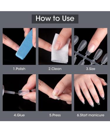 Coffin Nails Tips 300Pcs Gel Short Nail Tips - Matte Finish, Pre-shaped Full Cover Nails for Christmas DIY - 15 Sizes, Press On Short Coffin Shape - Buy Online on GoSupps.com
