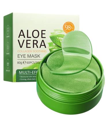 30 pairs of aloe vera eye treatment mask collages eye patch anti-aging fold eye flaps eye gel pads or puffy reduce dark dark circles moisturizing removing tear bags