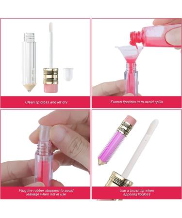 RONRONS 20 Pack 5ml Mini Pencil Lip Gloss Containers with Brush Tip - Refillable and Clear Makeup Bottles for DIY Cosmetics - Buy Online on GoSupps.com